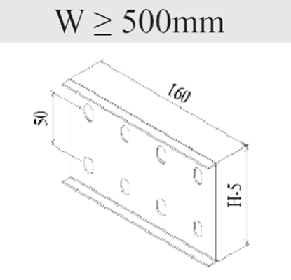 Nối máng cáp W ≥ 500mm